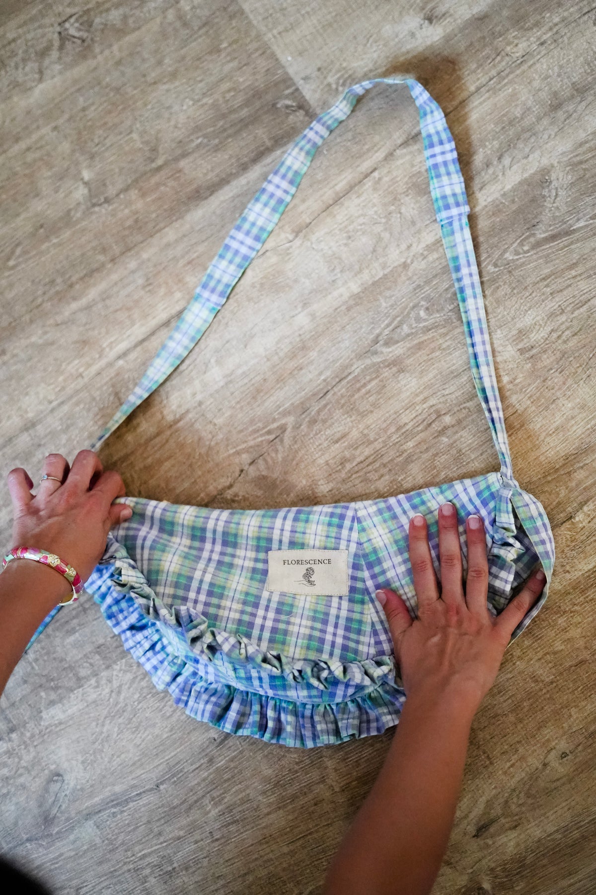 Sac croissant - Vichy pastel M