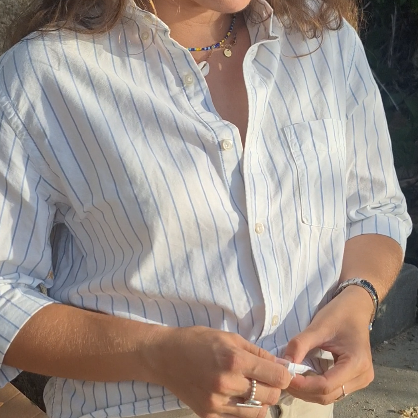 Chemise rayée bleue