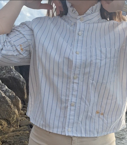 Chemise rayée bleue
