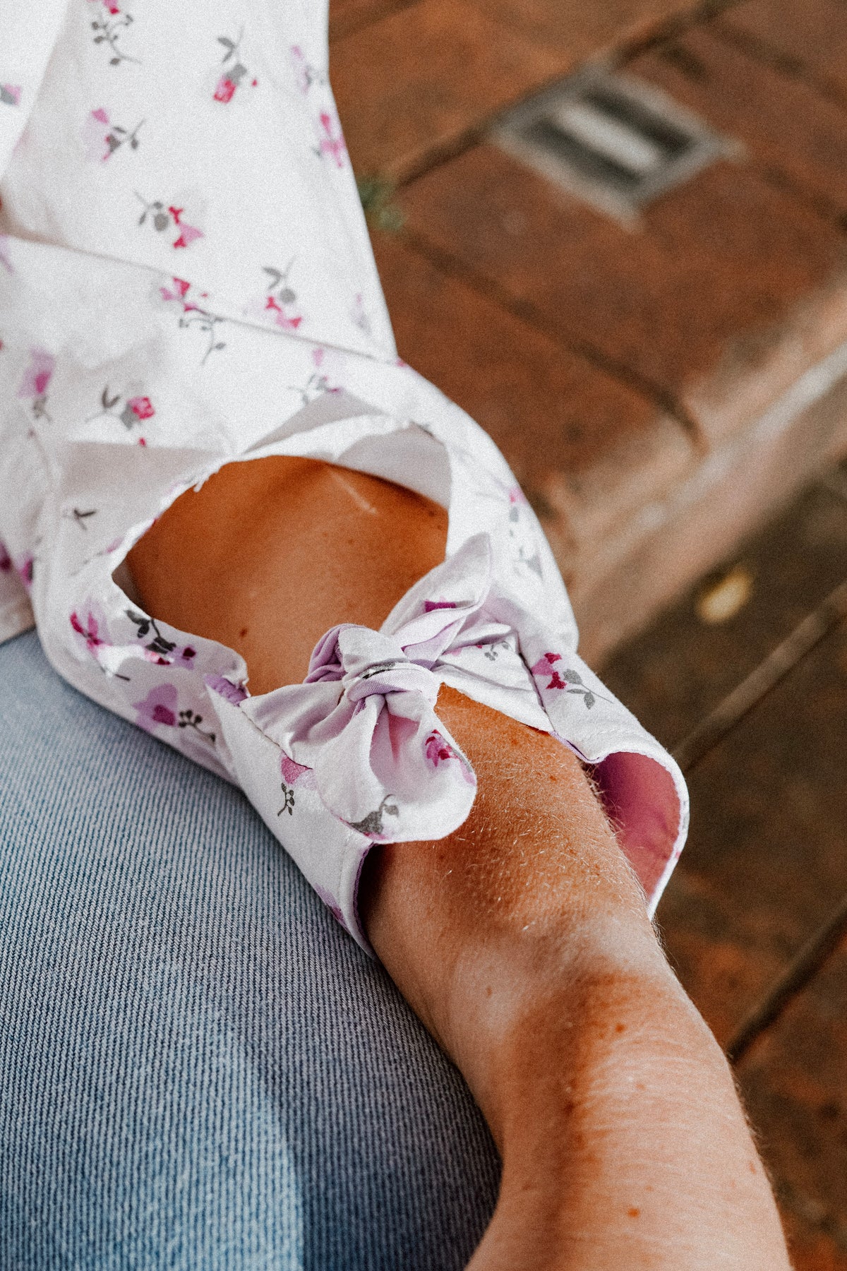 Chemise noeuds Fleurs Lila