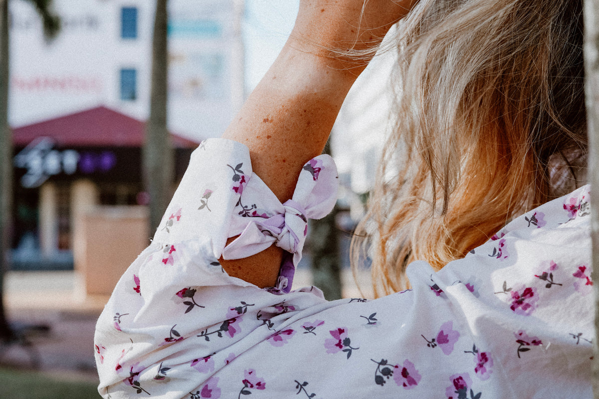 Chemise noeuds Fleurs Lila