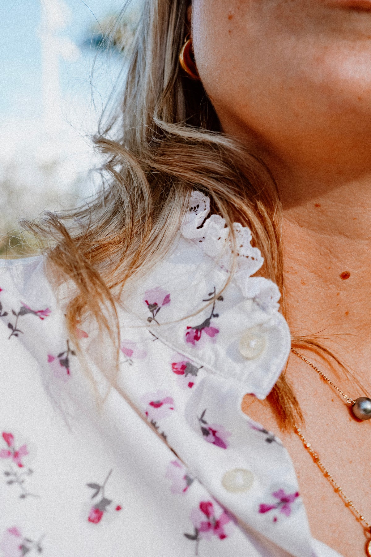 Chemise noeuds Fleurs Lila